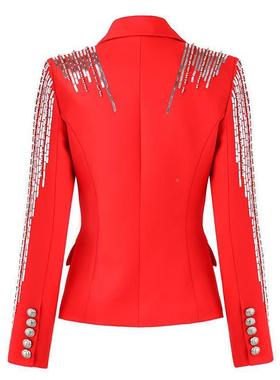 AL656891早秋上欧衣气质初秋外套女设计感西亮片钉珠重工轻装美奢