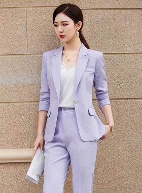 业正装套装西装套女职春秋质外高AL713736气端黑色小西服大学生面