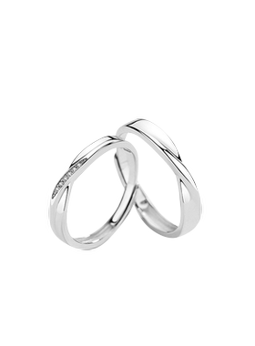 宝茉情侣S925纯银莫比乌斯环戒指