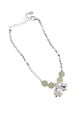 宝茉女和田玉S925纯银中国风手链