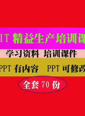 JIT精益生产质量管理培训PPT课件教程教学知识资料