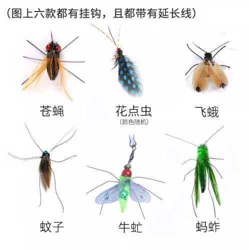 仿真昆虫逗猫棒替换头苍蝇蜘蛛飞虫长绳可替换头羽毛狩猎猫咪玩具