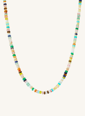多巴胺彩虹串珠锁骨链春夏新款