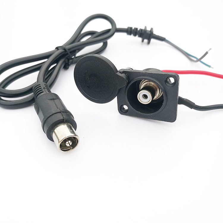 莲花圆头电动车锂电池充电器插头