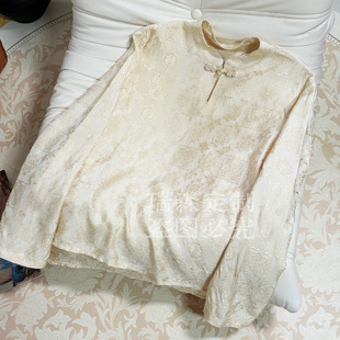 中式 胸围100 国风水滴立领长袖 上衣T恤 前长58后长64 衬衫 479