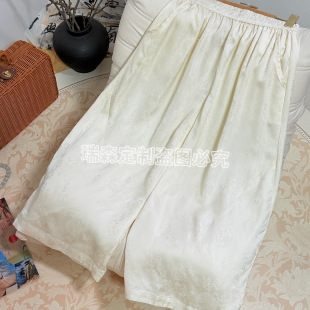 气质薄款 2606 国风纯色花萝松紧腰百搭花苞裤