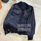 重工串珠皮子料国风长袖 衬衫 上衣T恤 827 胸围100 衣长55