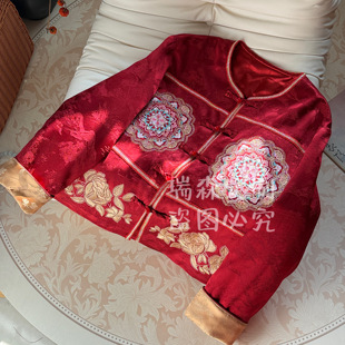 胸围106 国风刺绣棉袄外套 衣长58 加厚夹棉中式 514