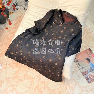 胸围96 国风立领花萝上衣T恤重磅老料 衣长60 中式 890