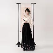 遗梦花语 原创国风设计汉元 素汉服女春秋花鸟马面裤 芷蘅间 套装