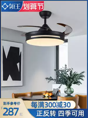 Invisible ceiling fan lamp ceiling fan lamp dining room living room bedroom ceiling fan lamp with chandelier mute lamp fan integrated