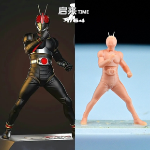 微缩白模1/64小比例假面骑士南光太郎黑色大蟑螂紧身衣涂装小人偶