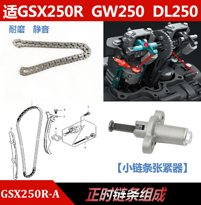 适GW DL GSX250R -A 正时链条发动机凸轮压条涨紧器调节装置原厂 - 实物图