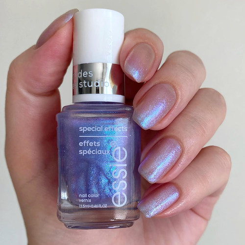 ESSIE30蓝紫偏光碎钻免烤指甲油