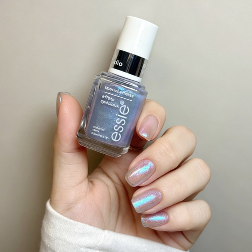 ESSIE30蓝紫偏光碎钻免烤指甲油