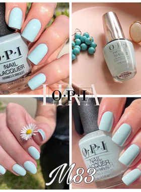 美国OPI指甲油糖果蒂芙尼蓝M83春夏清新淡蓝奶蓝色免烤快干美甲油