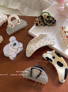 夹子后脑勺头饰高抓发抓鲨鱼发夹女号马尾可爱醋酸大小夹夹感高级