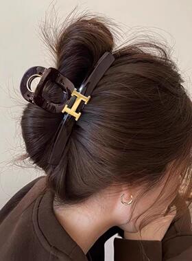 午后甜茶~抓夹女2025新款高级感发夹后脑勺发量多暖杯摩卡发卡