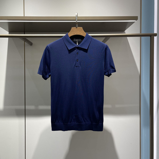 夏季 小翻领真丝半袖 薄针织垂感短袖 商务时尚 T恤 男士 专柜热卖