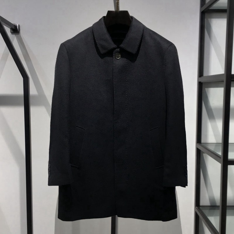 掌柜推荐 冬厚款羽绒大衣商务男士可脱卸内胆 翻领系扣含羊毛棉衣