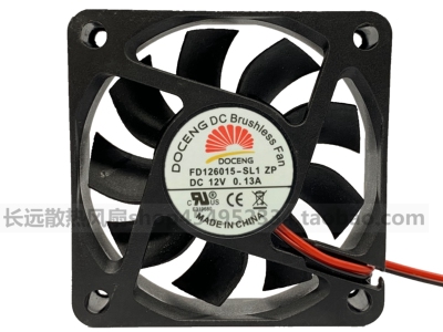 原装DOCENG 6015 FD126015-SL1 ZP DC12V 0.13A 静音散热风扇
