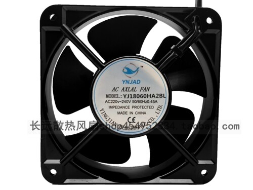 全新YNJAD/盈剑 YJ18060HA2BL 轴流风机 AC220V 工业散热风扇18CM