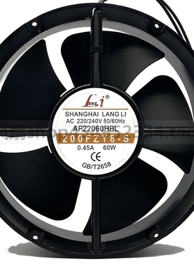 正品LANGLI AF22060HBL轴流风机 200FZY8-S 机柜电焊机风扇220V