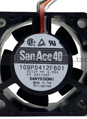 SanAce40三洋 109P0412F601大风量风扇4020散热风扇4厘米12V0.09A