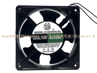 正品九龙 G12038HA2SL 220V 0.14A 21W 12CM 轴流风机 散热风扇