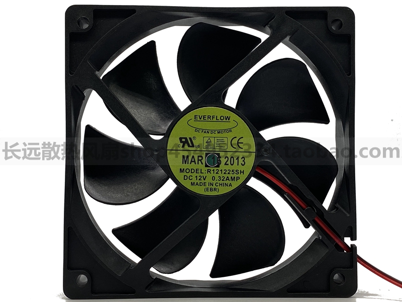 原装EVERFLOW R121225SH DC 12V 0.32AMP 12025 电源机箱散热风扇