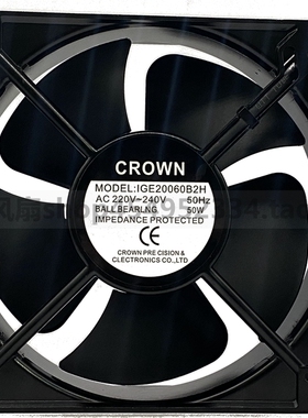 原装惯展CROWN AC220V IGE20060B2H 18060 机柜风箱散热风扇22060