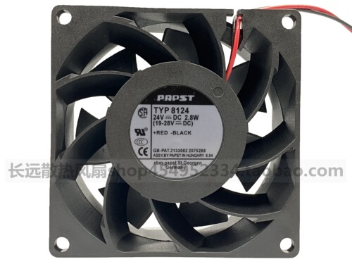 原装德国PAPST TYP8124K 8CM 8038 24V 5W 全新大风量散热风扇