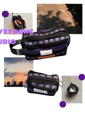 loveyoung原创“随心收纳”撞色格纹收纳包/化妆包/零钱包/相机包