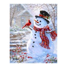 Diamond DIY painting snowman