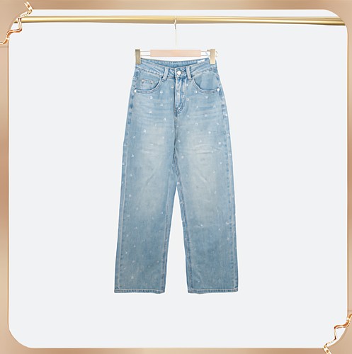 高腰浅蓝常规牛仔新款长裤