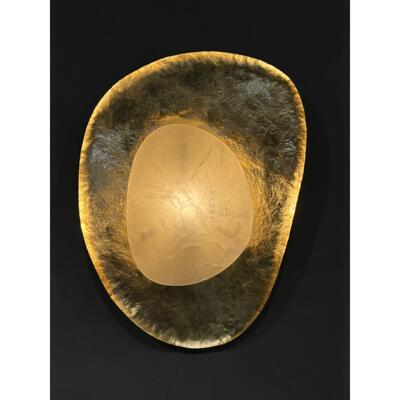 中山工厂直销定制手工全铜锻打纹理壁灯别墅玄关装饰云石灯客厅展