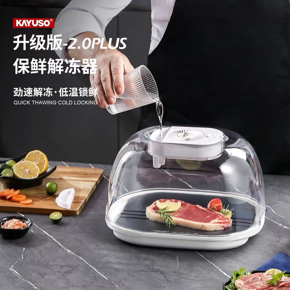 家用保鲜解冻器快速解冻盘肉生鲜海鲜牛排锁鲜化冻板厨房刺身解冻 厨房/烹饪用具 导热盘/解冻盘 原图主图