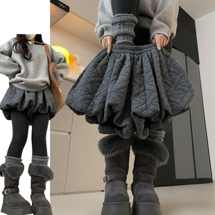 高腰显瘦防走光休闲A字裙裤 韩系穿搭格子花苞短裤 女早春2026新款