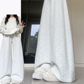 设计感编织休闲裤 垂感宽松阔腿裤 女秋冬2025新款 韩系小香风拖地裤