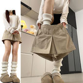 显瘦设计感百搭防走光a字裙裤 卡其色高腰工装 2026新款 女夏季 裙裤