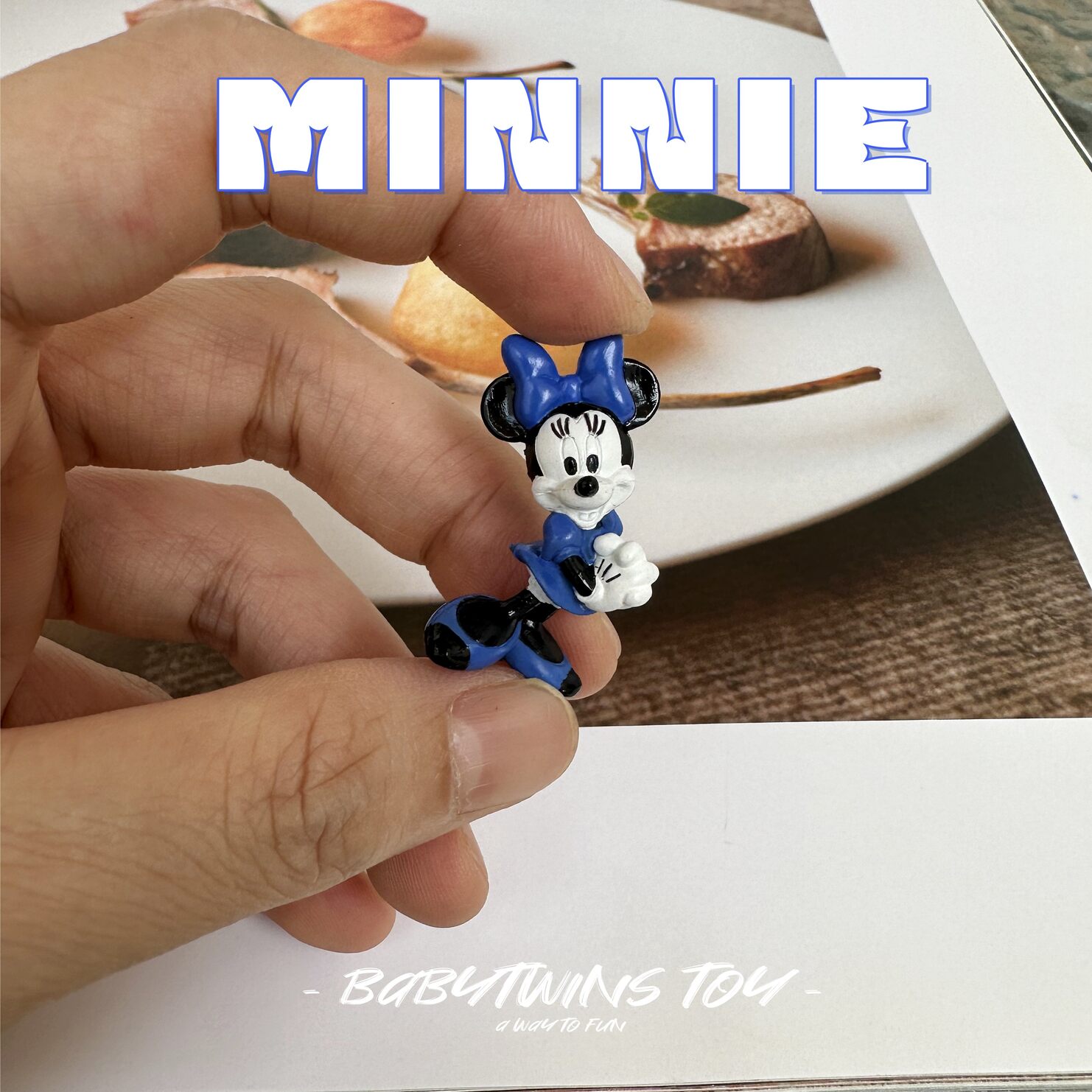 【babytwins】中古玩具罕见紫蓝色米妮 可爱卡通迷你小摆件玩具