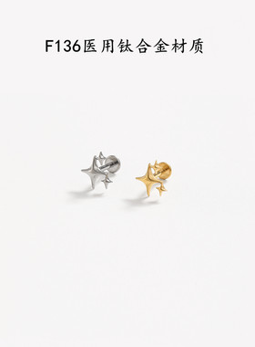 F136医用钛合金星星耳骨钉