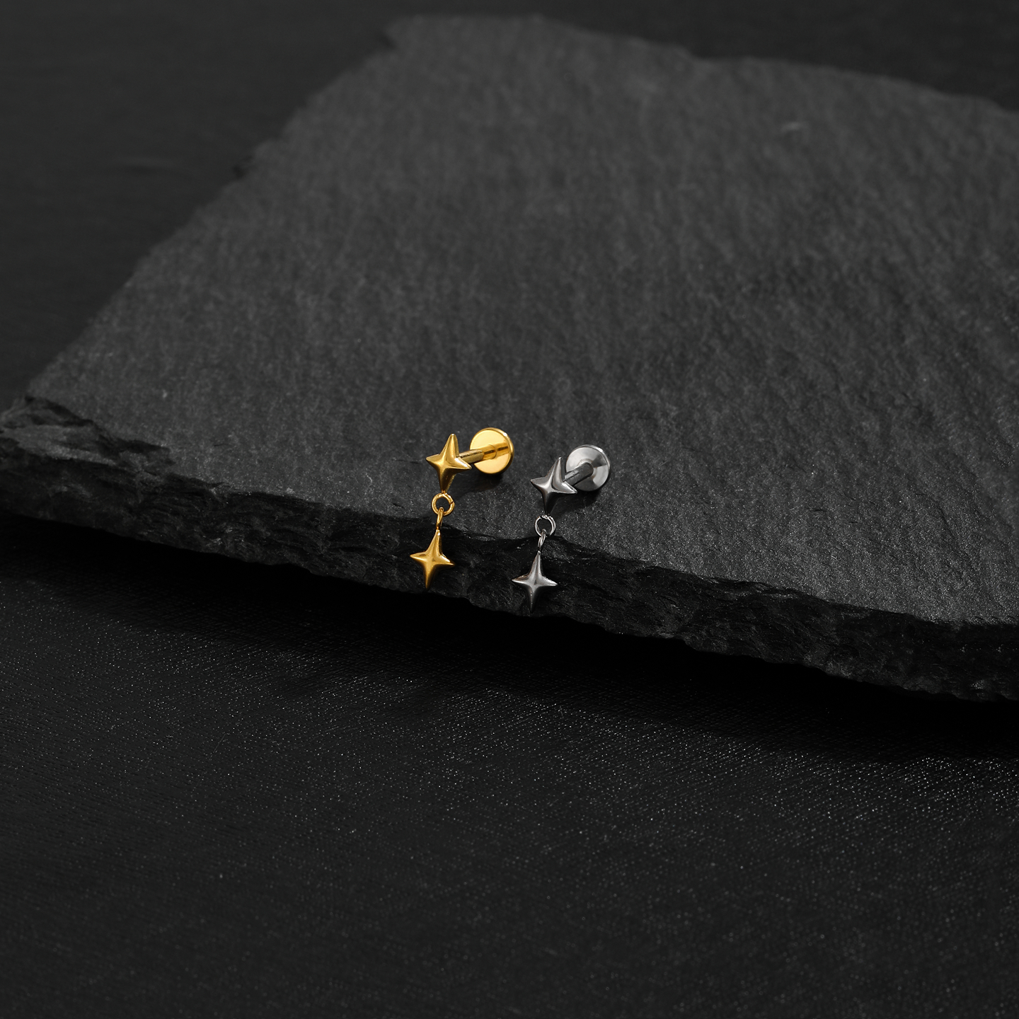 F136医用钛合金星星吊坠耳骨钉