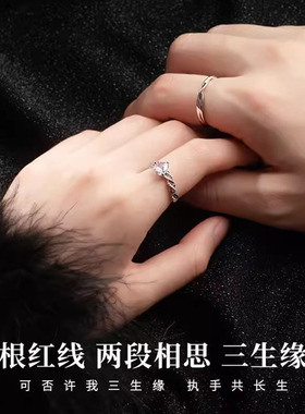 DR缘定三生情侣戒指纯银