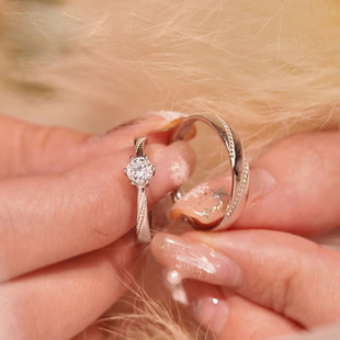 DR钻戒情侣款对戒戒指星辰恋影新表白求婚戒指s925银轻奢六爪婚戒