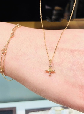 Ordi迷你十字架锆石吊坠项链露思同款日式轻奢s925项链