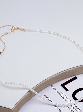 Ordi天然淡水珍珠米型珍珠素链叠戴项饰品简约百搭款