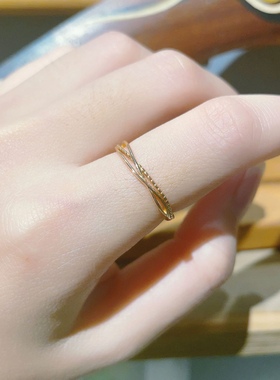 Ordi 夏季新款线条戒指女韩版气质ins风小众简约素戒925银