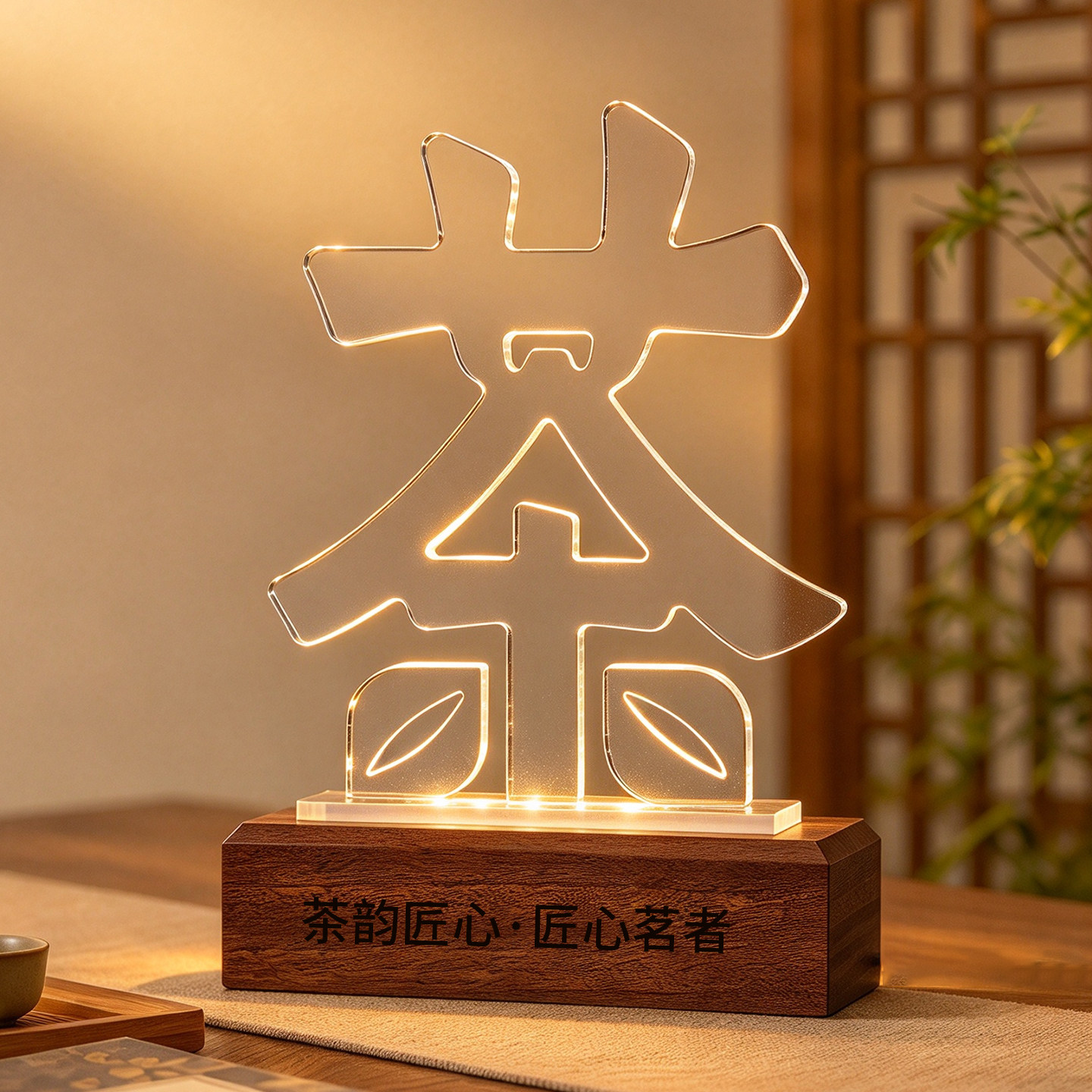 茶字奖杯定制茶楼茶室装饰品摆件