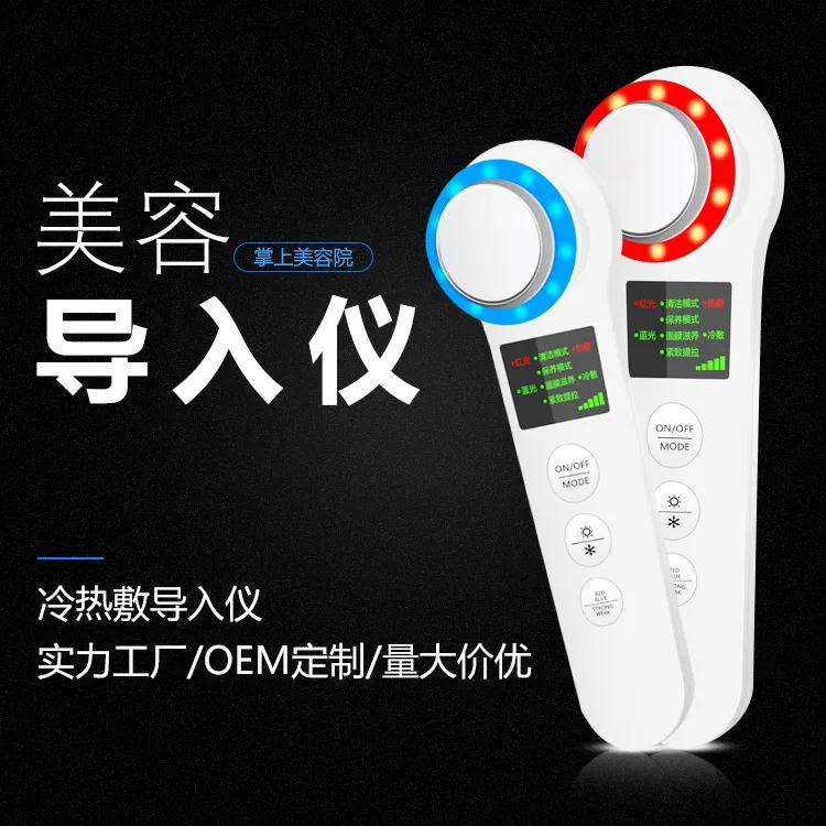 源头工厂多功能电子美容仪 冷热敷离子导入仪 家用面部导出清洁仪